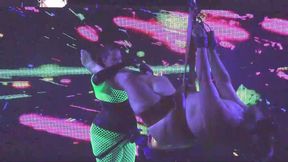 Pegging My suspended submissive with My massive strapon