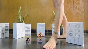 The town and it's tiny firefighter have been destroyed and burned by Latin Giantess Grecia