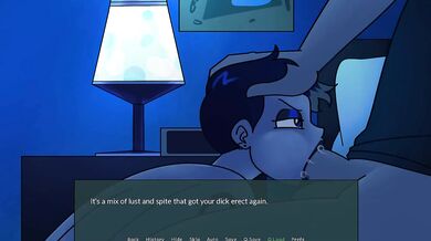 Hot roommate gags on big dick while gaming deepthroat cumshot
