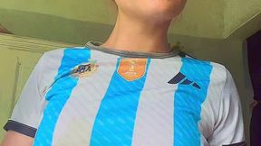 A girl smoking in a soccer jersey is always exciting.
