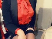 Shemale opening her legs and flashing