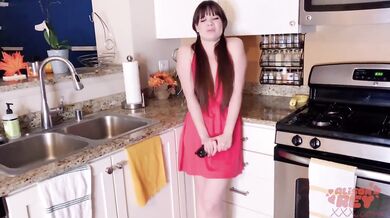 I caught my step sister rubbing her teen pussy raw on a dildo