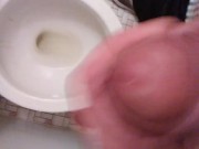 POV Transgirl Cumming At Camera While Pissing on Hand