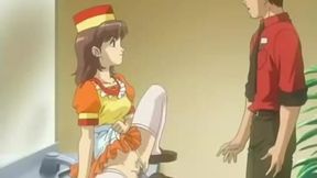 Menu XXL 3 - Burger shop manager bangs anime teen employee in bathroom