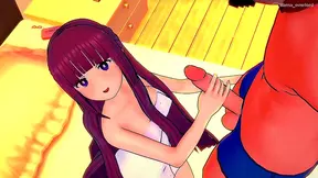 Ferns Violet Locks Flow While Teasing in a Silken Towel – Steamy 3D Fantasy