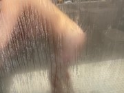 Amateur big tit milf wife shower&nbsp;teaser 4k