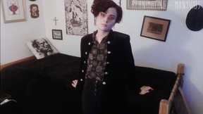 goth strips and masturbates for you