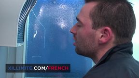 Anal reverse cowgirl with French redhead banker