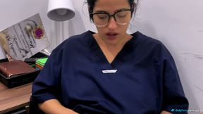 SEXY NURSE WITH BEAUTIFUL BODY SHOWS OFF HER SKILLS IN HER OFFICE