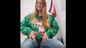 Stephanie Sneaks in a Strip Tease over the Toilet and Orgasms