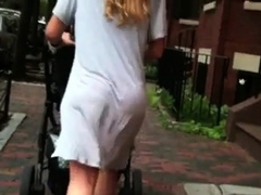 Jiggly Bubble Butt Milf Grey Skirt VPL