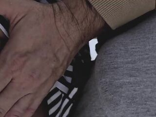 Lewd Stranger Slips his Weenie Beneath Petticoat Inside her Pants and CUMS Hard in a crowded bus