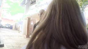 ”Sexy babe with glasses gets screwed by a black cock”