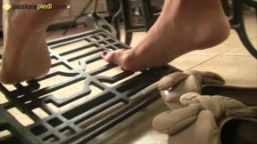 Smoking Hot Daniela Working on a Vintage Sewing Machine