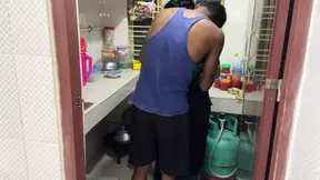 I saw my aunty cooking alone in the kitchen, I hugged her and started fucking