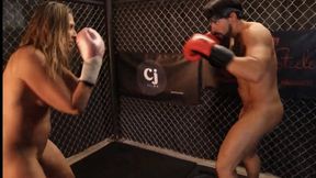 First Time Ever Sinthia Bee vs Sam Stout In A Intense Nude Boxing Match
