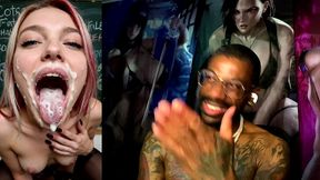 sexy pet slut with her mouth completely cum covered, ai generated