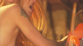 Alluring dame submits to a severe nailing at the garage