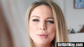 GirlGirlWay com - Lesbians Madison Missina and Jessie Lee Pierce in intense scissoring action