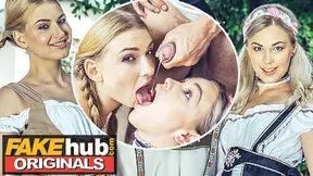 Sex - Horny blonde Oktoberfest girls have orgasmic threesome after party