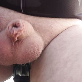 Big balls and small penis on the bike