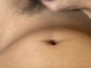【男子高校生】3日ぶりのオナニーでおへそが精子まみれになりました
