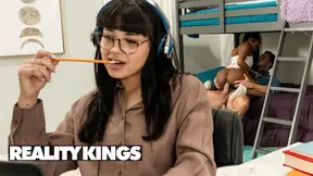 Hot Videos - Destiny Mira Masturbates Behind Her Roomie's Back When The Handyman Comes In & Fills Her With His Cock