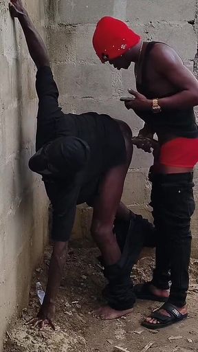 Banging Bus Ebony Slime Waist Outside Uncompleted Building Doggy