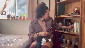 Ebony Tgurl Liza Fleshlight Fucks Her Big Girlcock Till Gushing Cumshot Ruin