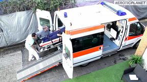 German woman gets intense action in ambulance