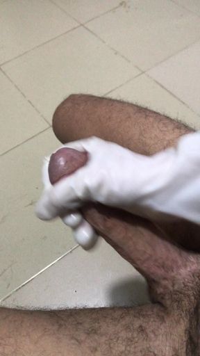 Handjob in Gloves