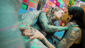 Goth and Hippie Chick Love Getting Anal Fucked and Facial Cumshots