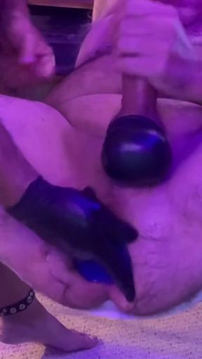 Iconic moment from &quot;ToppedToys Chute 75 and 85, jerking off and sucking off Hubby, FFisted until I pissed and blew my load.&quot;