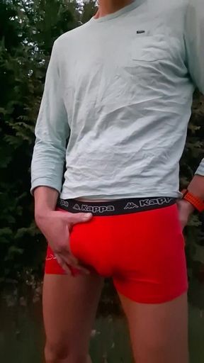 Part 2. Skinny boy with hard morningwood Huge pissing right Iin your face