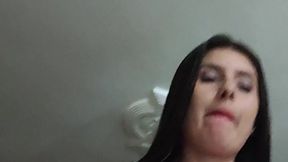 I ride my husband's hard cock and he makes a hot video.