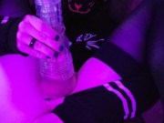 Trap Plays With Hole While Fucking Fleshlight
