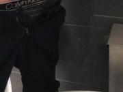 At Work Masturbation, I removed my shirt in the bathroom before pissing and cumming