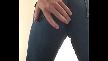 Jeans ass jerking off