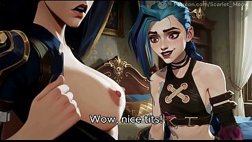 Jinx and Cait play a naughty game (Arcane) AI-generated