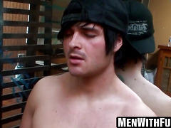 Hot Tylers heavy balls sway as he jerks his enormous rod