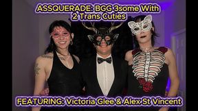 assquerade: bgg 3some with 2 trans cuties