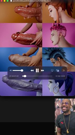 Transgender Cum Fucking a Tight Pussy, Overwatch Transgenders Jerking off and Cumming, Cock Slapping, Compilation