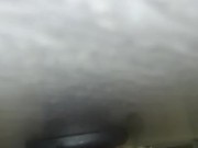 Trying to knot big black dildo