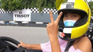 Thai teen girlfriend go karting and sex