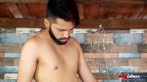 camilo and new guy angel giving each other a nice blowjob, cum in their chests and eating their cum