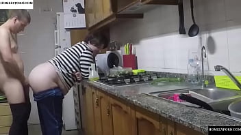 She has arrived from shopping and they fuck in the kitchen with Claudia Marie ctdx