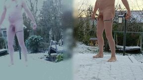 snow , naked nude outdoor winter
