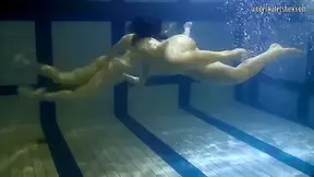 Teens And Solo teen 18+ Darling Swimming Underwater In Pool