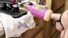 Fuck Machine With Anal Stroker Attachment POV With Crossdressing &amp; Huge Cumshot Finish!