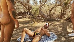 the curious clown  super orgy with viktor rom, pablo y sebas & leo bulgari - cruising at maspalomas dunes!!! - full video!!!